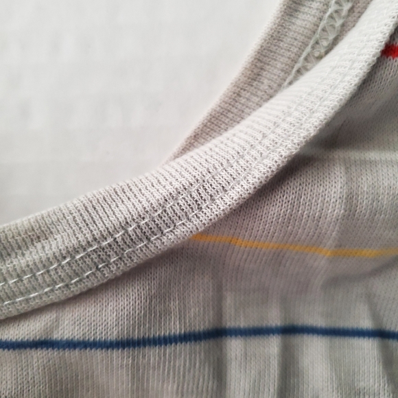 Vintage 1970s Men's Striped Tank Top. Large (please see measurements) 🇺🇸 50/50 - Picture 4 of 10